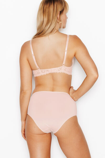 CULOTTE HAUTE MICRO DENTELLE POUDRE