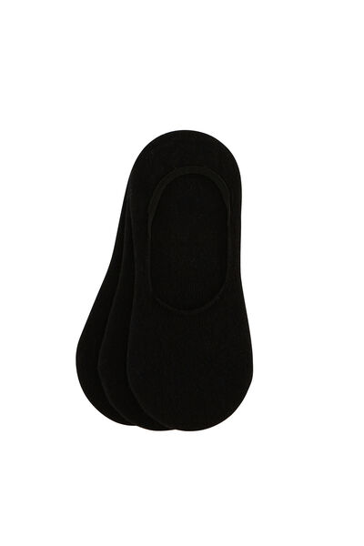 LOT DE 3 PAIRES DE SOCQUETTES COTON NOIR