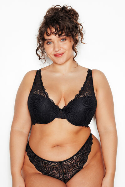 DENTELLE SOUTIEN-GORGE AMPLI FOULARD DENTELLE NOIR