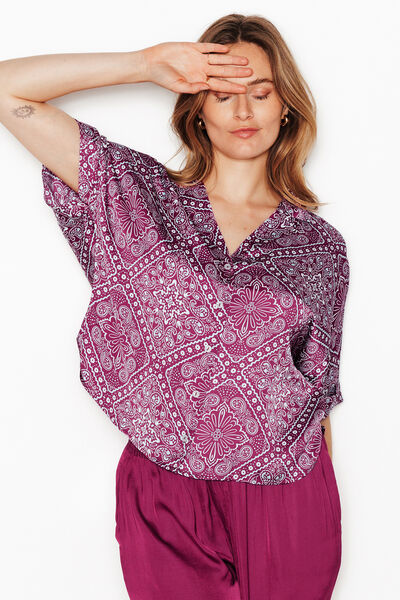 CHEMISE MANCHES COURTES MULTICO ROSE