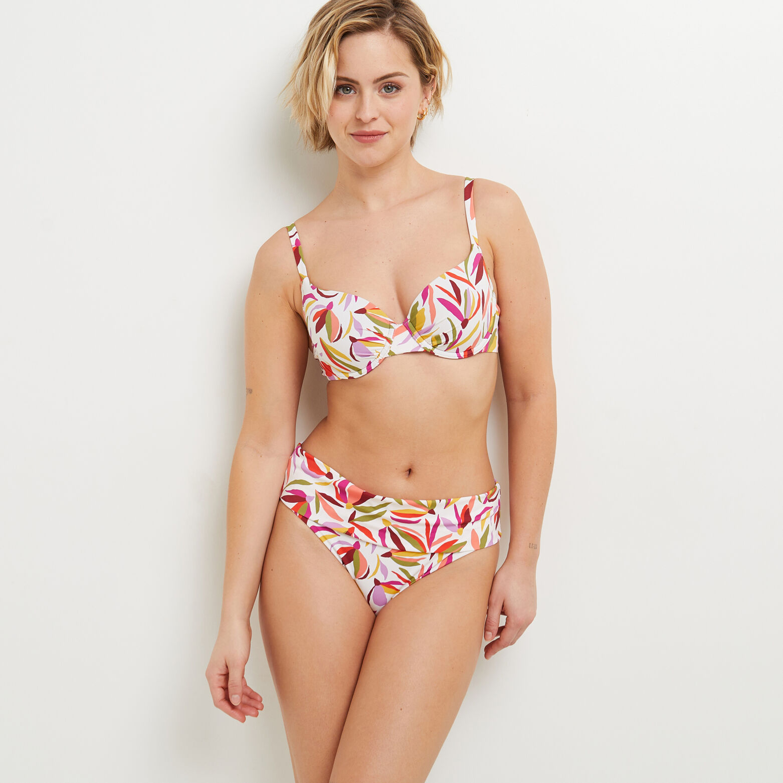 MAYA MAILLOT DE BAIN CULOTTE MAXI MULTICO BLANC