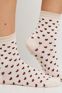 MELODIE CHAUSSETTES COEURS MULTICO BLANC
