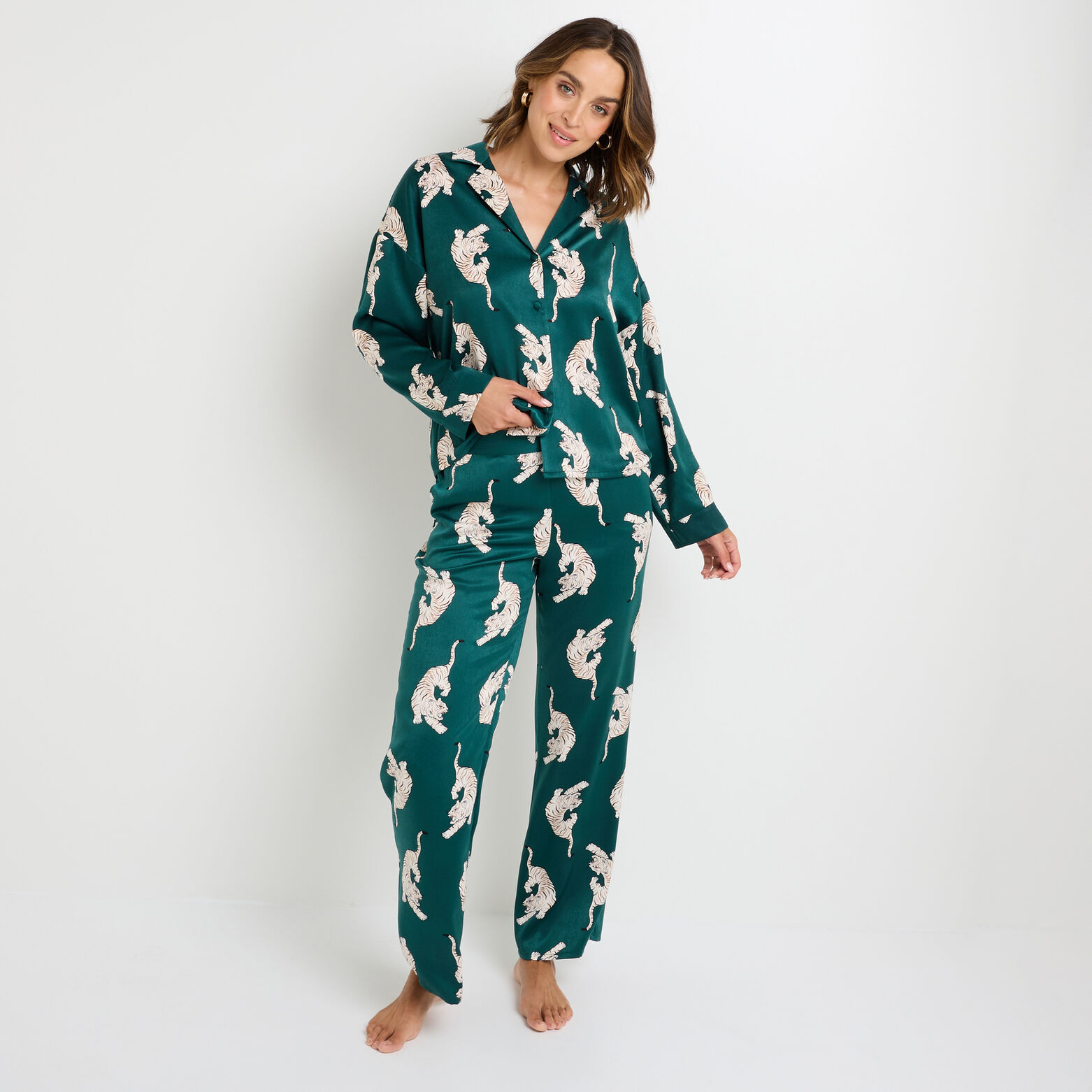 GRAMMY PANTALON DE PYJAMA MULTICO VERT