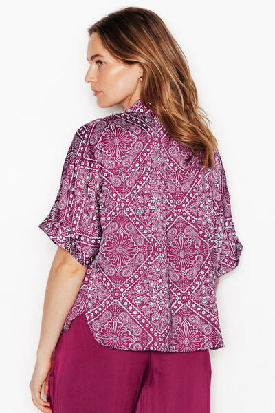 CHEMISE MANCHES COURTES MULTICO ROSE