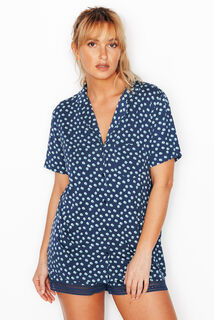CAMILLE chemise manches courtes MULTICO BLEU