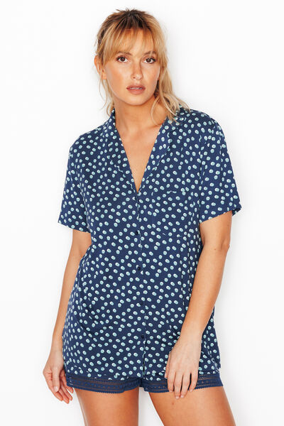 CAMILLE chemise manches courtes MULTICO BLEU