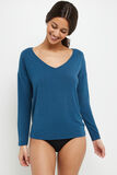 BAMBOU T-SHIRT MANCHES LONGUES PETROLE