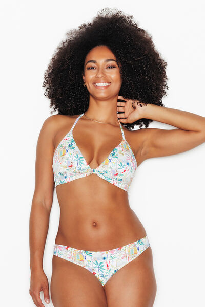 MAILLOT DE BAIN TRIANGLE MULTICO BLANC