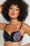 SYARA SOUTIEN-GORGE AMPLI EMBOITANT NOIR/ROSE