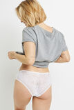 BEE SHORTY MICROFIBRE DENTELLE BLANC