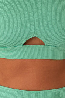 GIRL BRASSIERE MAILLE GAUFREE VERT D'EAU