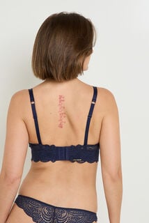 DENTELLE SOUTIEN-GORGE SANS ARMATURES DENTELLE MARINE