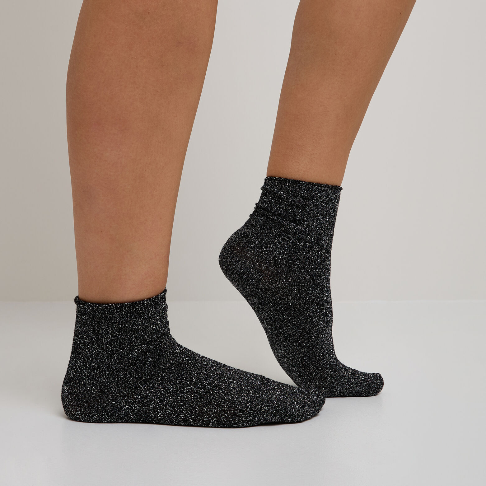 GALAXIE PAIRE DE CHAUSSETTES A PAILLETTES NOIR