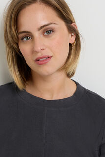 FLOREAL TEE SHIRT MANCHES LONGUES  ANTHRACITE