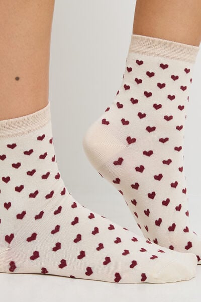 CHAUSSETTES COEURS MULTICO BLANC
