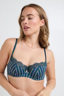 GASTON SOUTIEN-GORGE AMPLIFORME MICROFIBRE MULTICO BLEU