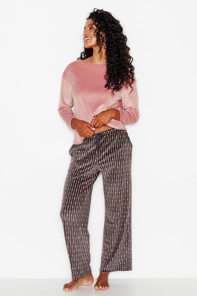 FLUFFY PANTALON DE PYJAMA VELOURS MULTICO GRIS