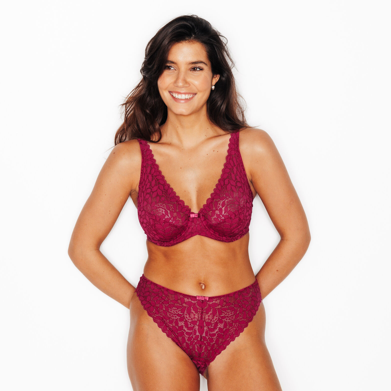 ISADORA SOUTIEN-GORGE FOULARD DENTELLE BORDEAUX