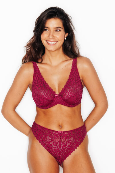 SOUTIEN-GORGE FOULARD DENTELLE BORDEAUX