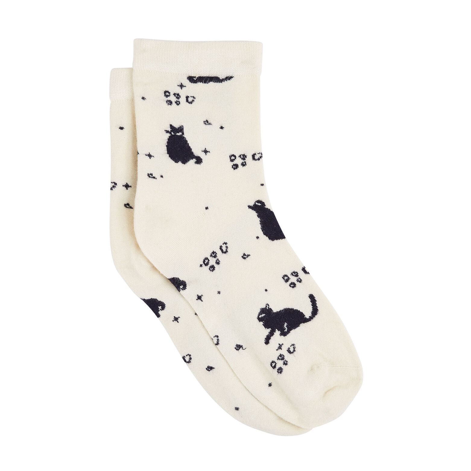 CRUMBLE CHAUSSETTES CHATS MULTICO BLANC
