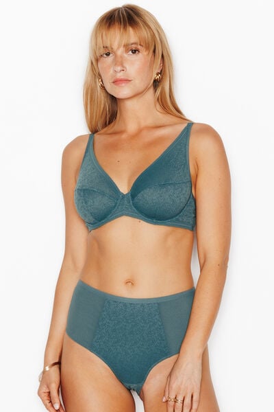 SOUTIEN-GORGE EMBOITANT FOULARD PETROLE