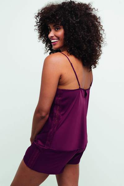 CHIMENE TOP SATIN  ROUGE