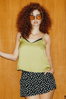 HALLY Short de pyjama satin MULTICO NOIR