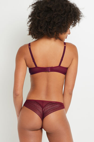 TANGA DENTELLE CERISE
