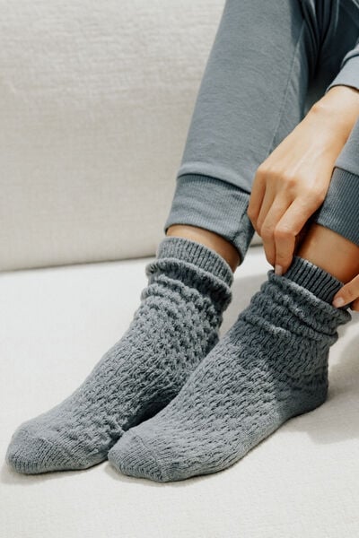 CHAUSSETTES MAILLE PETROLE