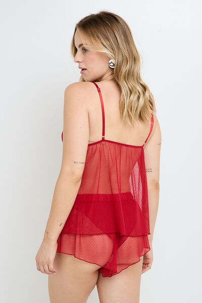 HYPSI TOP + SHORT ROUGE