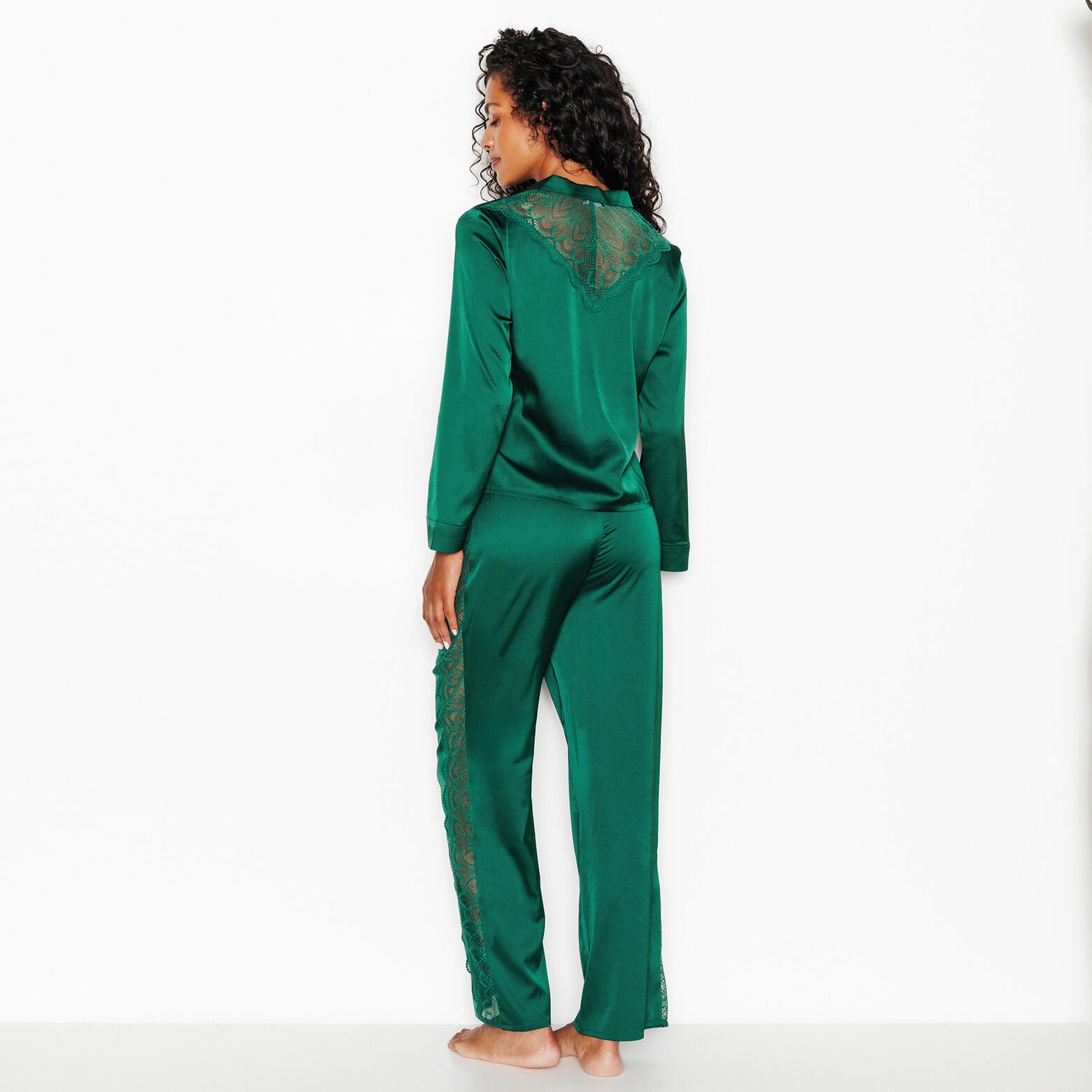 INOUIE PANTALON DENTELLE VERT