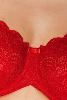 DENTELLE SOUTIEN-GORGE EMBOITANT DENTELLE ROUGE
