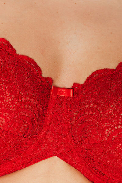 DENTELLE SOUTIEN-GORGE EMBOITANT DENTELLE ROUGE