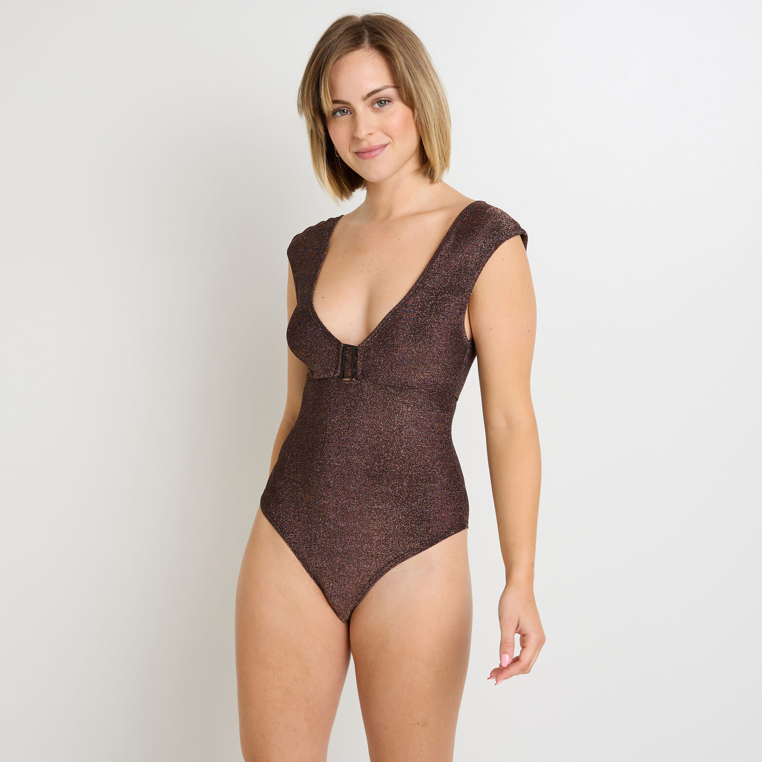 FROUFROU BODY MANCHES COURTES  MARRON