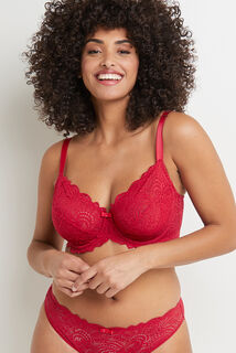 DENTELLE SOUTIEN-GORGE EMBOITANT DENTELLE ROUGE