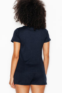 HABYBIS TEE-SHIRT MANCHES COURTES MARINE
