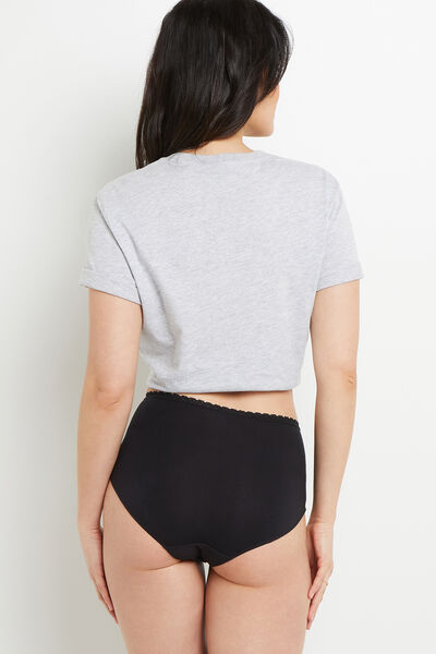 CULOTTE TAILLE HAUTE VISCOSE NOIR