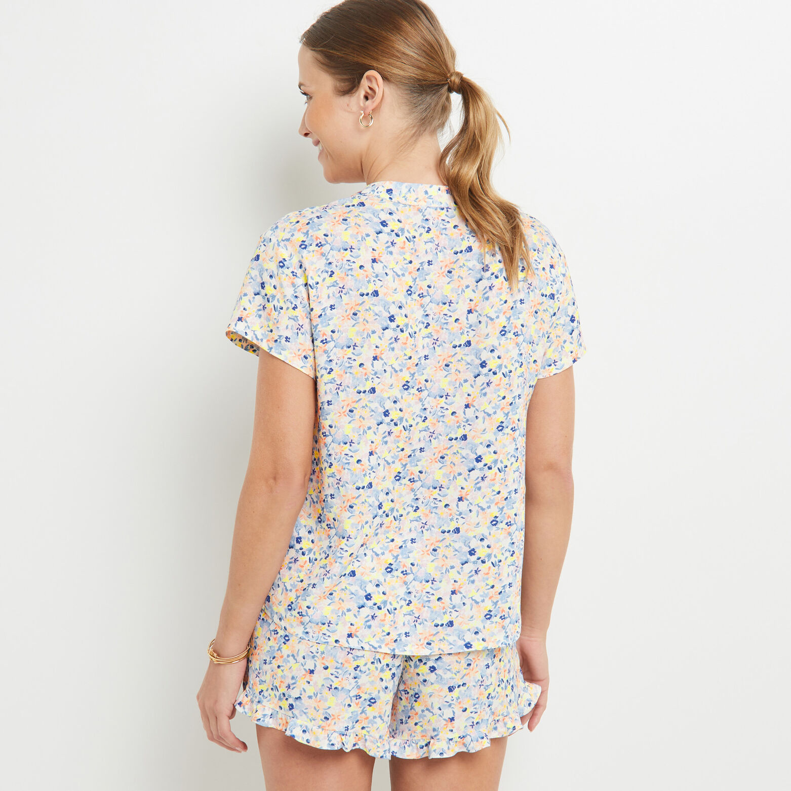BEACH CHEMISE IMPRIME MULTICO BLEU