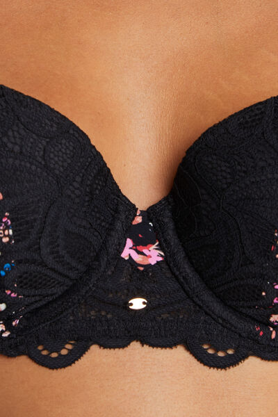 SYARA SOUTIEN-GORGE AMPLI EMBOITANT NOIR/ROSE