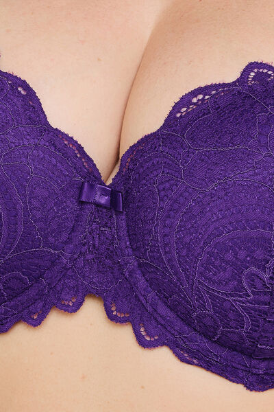DENTELLE SOUTIEN-GORGE AMPLIFORME DENTELLE VIOLET