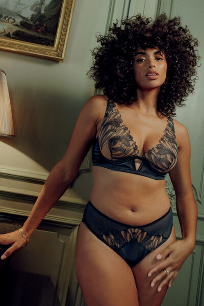 SOUTIEN-GORGE FOULARD PLONGEANT BLEU