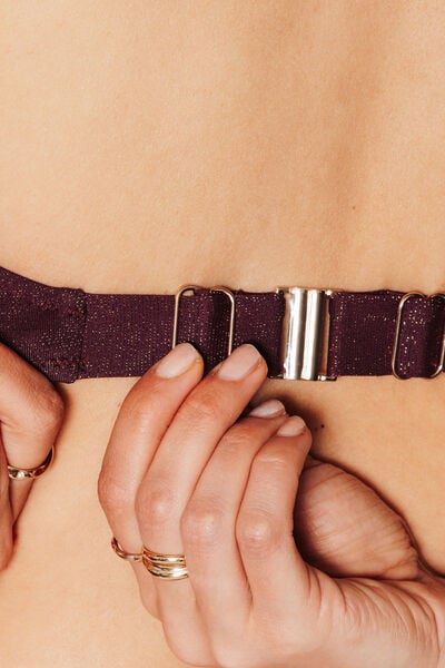 PAILLETTE MAILLOT DE BAIN BANDEAU OR