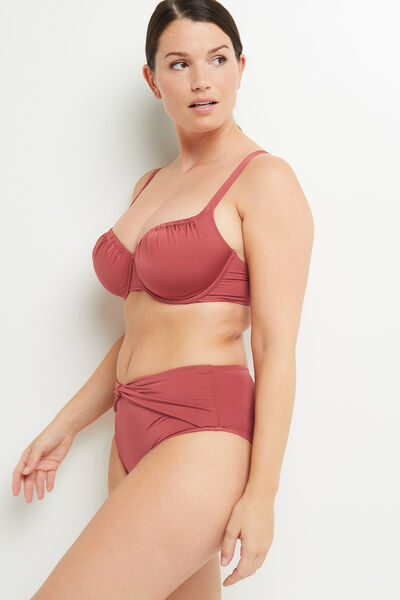 LEONIE MAILLOT DE BAIN CULOTTE HAUTE BORDEAUX