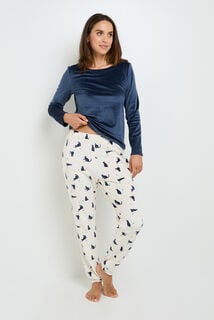 HOANI PYJAMA 2 PIECES VELOURS ANTHRACITE