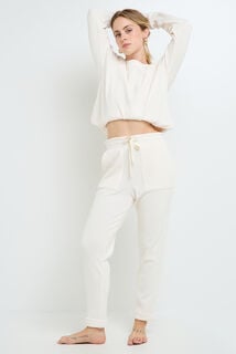 FAIENCE PANTALON DE PYJAMA ECRU