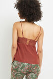 CARAMEL TOP BRETELLES SATIN ROUGE