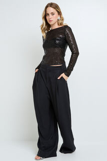 JASMINE TOP BRASSIERE INTEGREE SEQUINS NOIR