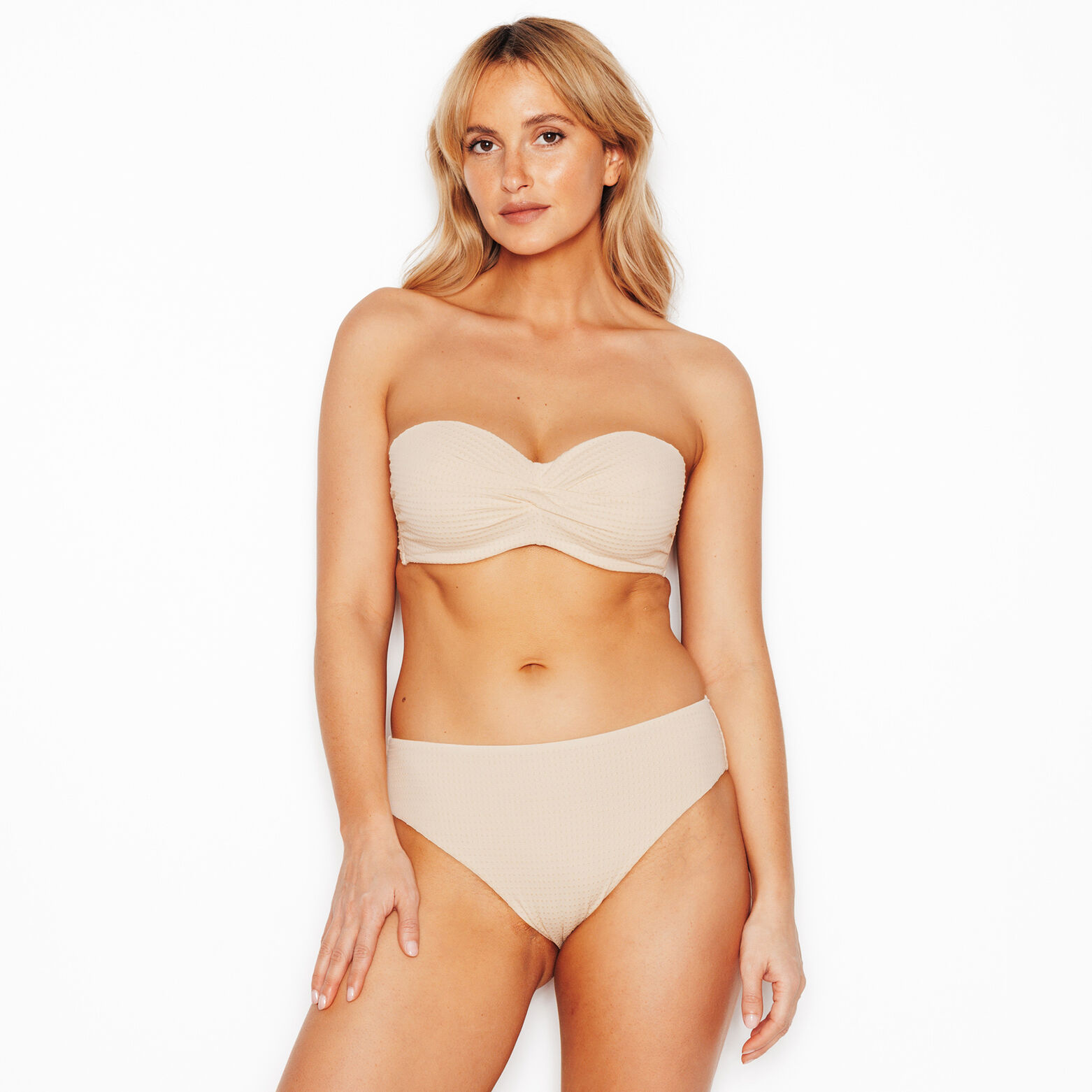 PERLE MAILLOT DE BAIN CULOTTE HAUTE ECRU