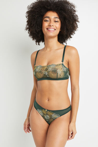 BETSY TANGA TULLE BRODE VERT FONCE