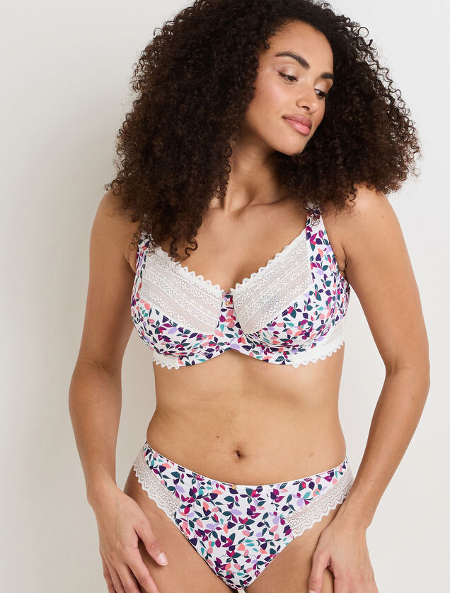DOUCE SOUTIEN-GORGE EMBOITANT GRANDE TAILLE MICROF MULTICO BLANC